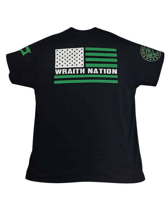 Wraith nation Other - Men's Black T-Shirt M Wraith Nation Green Line American Flag Graphic